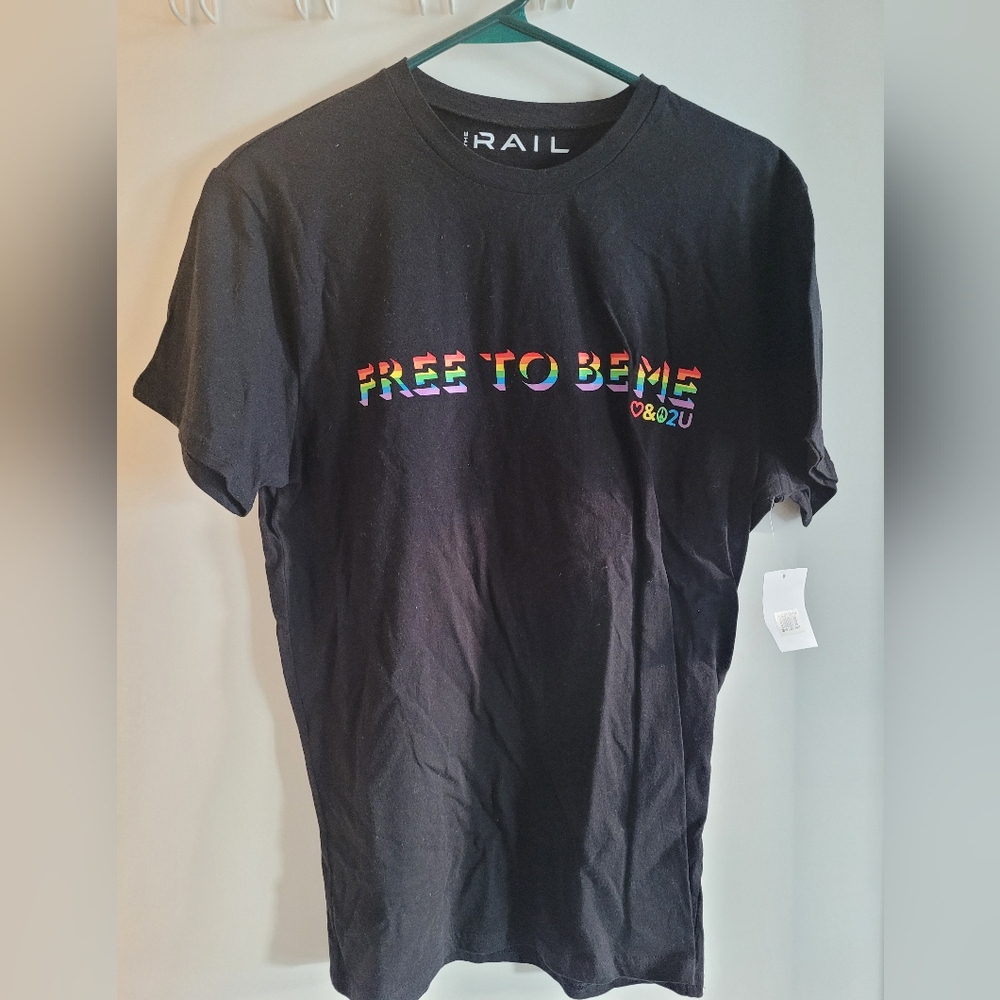 The Rail Free to be me Pride tshirt NWT